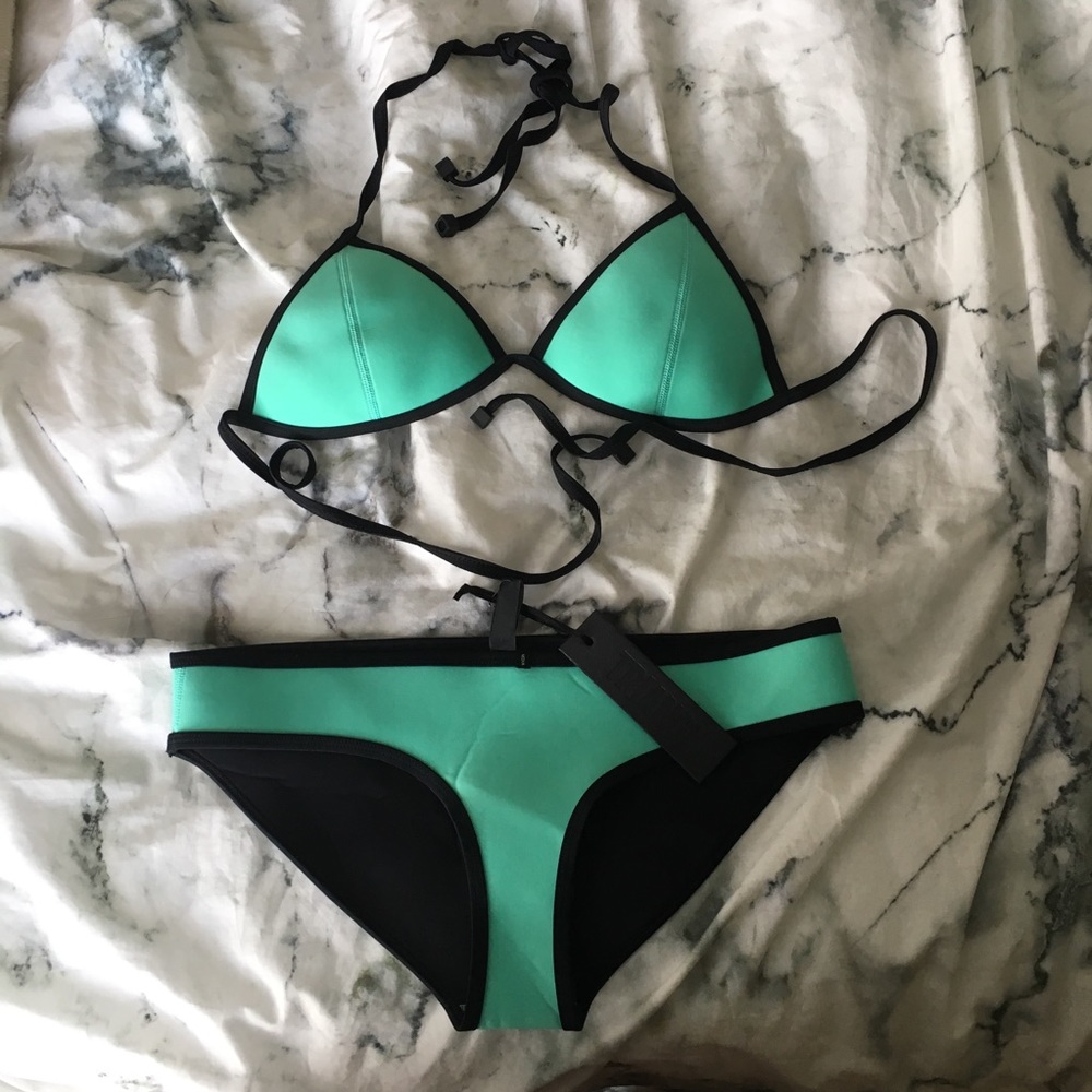 turquoise triangl bikini never worn!!!